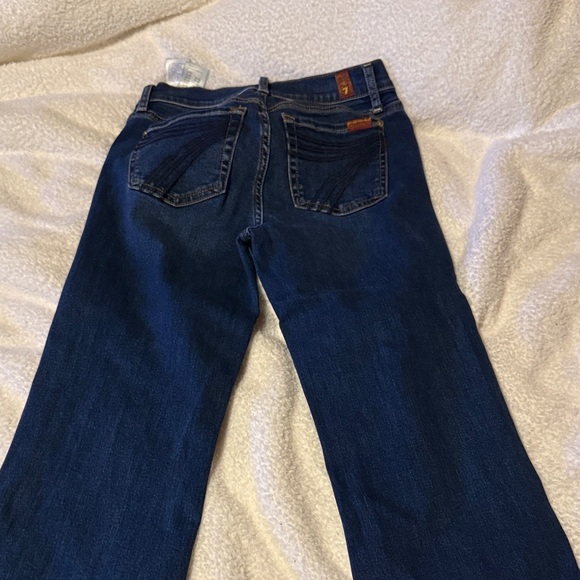 7 For All Mankind Dark Blue Wide Leg Jeans